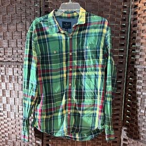American Eagle XL Green Multicolor Plaid Shirt men’s women’s